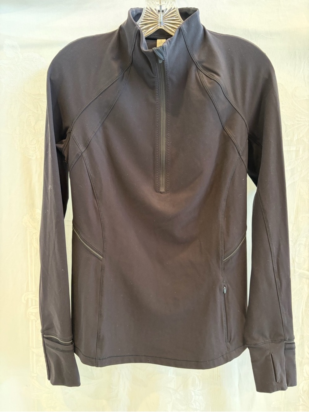 LULULEMON Rulu Black Half Zip 6 $98  Mid-Weight Jersey  Excellent Condition